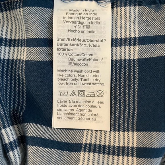 J. Crew Men’s Casual Button Down Cotton Shirt Navy White Plaid Medium Like New - Picture 4 of 5